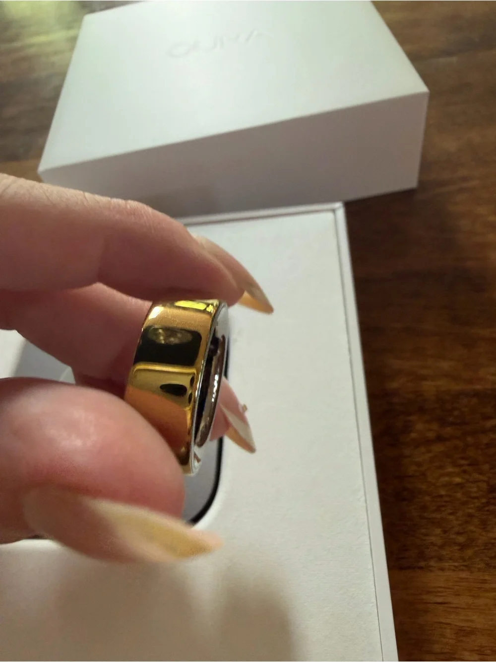 NWT Oura Ring 4 Smart Ring - Gold Exterior with Silver Interior